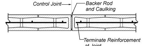 the height of the wall as shown in Figure 2.4.5. The continuous joint results in a break in the running bond layout of the concrete masonry units.