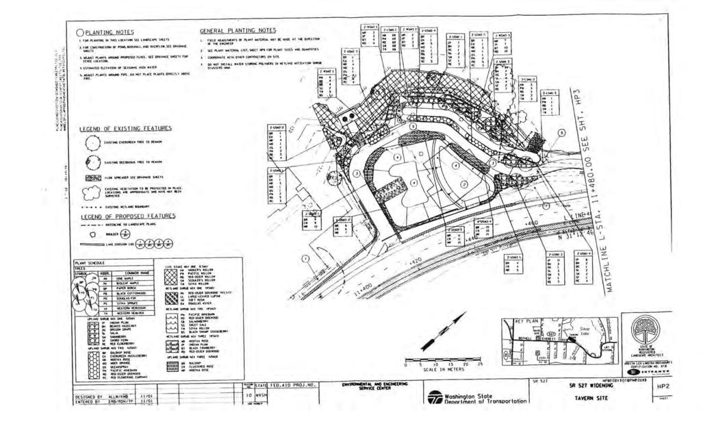 Silver Lake Shoreline Enhancement Area Planting Plans (WSDOT 2001) 527