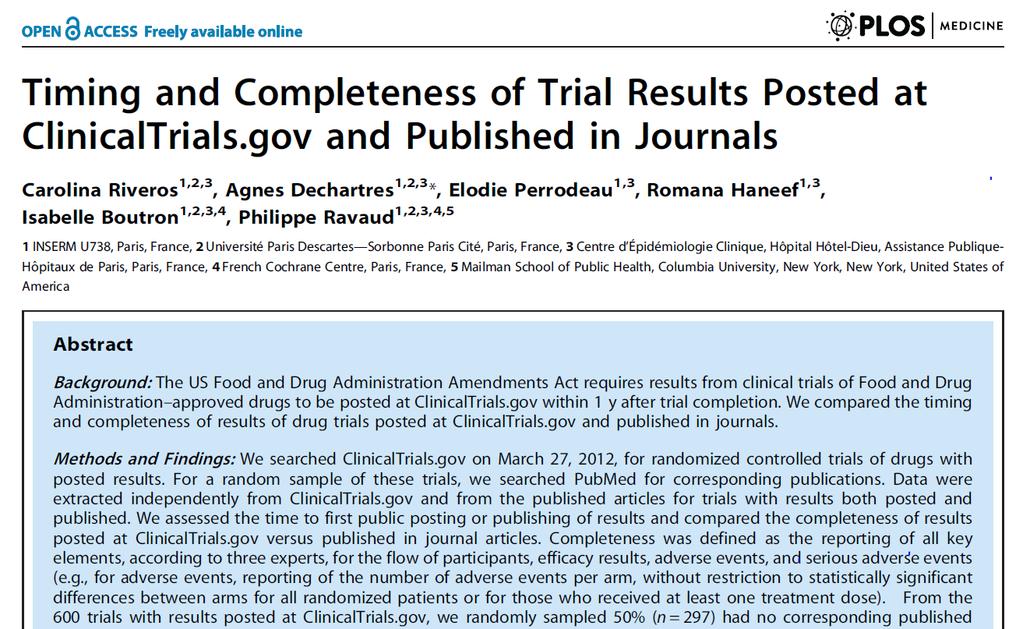 Conclusions: Our results highlight the need to search for both unpublished and published trials.
