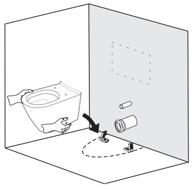 Installation Instructions for Back to Wall Toilet LW600 Placing Brackets Draw a line around the base of the pan to clearly mark the final position.