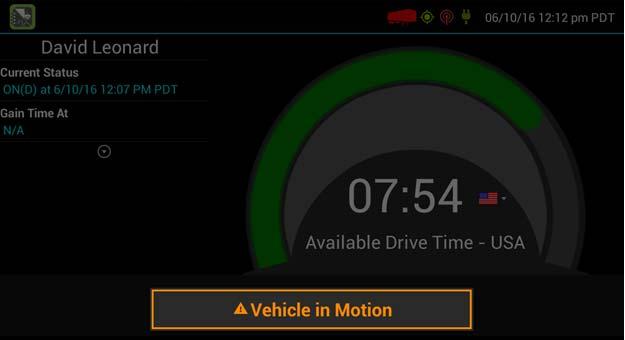 Once you have driven a defined distance, your status will change to Driving. By default, this distance is set to 0.5 miles but this can be changed by your administrator.