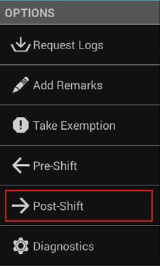 FIELDMASTER LOGS User Guide Adding On Duty not Driving time post-shift This option allows you to record any time that you will spend working (On Duty not Driving) after you sign out of the