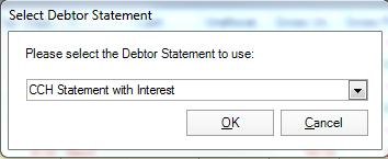 Select Template: Click Select Template then select the appropriate statement from the drop down box. Click OK.