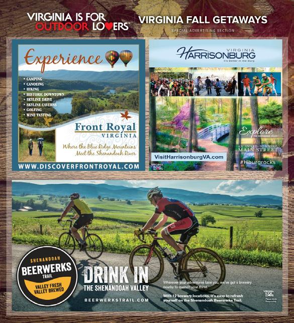 September Fall Travel January Best of Blue Ridge March Fly Fishing (advertorial) May Festival Guide June Paddling (advertorial) July Road Trips Ad Costs 2 Page Spread - $5,995 Full Page - $3,150 Half