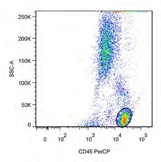 Lysing solutions Immunophenotyping fig.1 CD3- lymphocytes fig. 2a fig. 2 CD3+ lymphocytes fig. 2b Whole blood sample stained with KOMBITEST CD3 FITC / CD16+CD56 PE / CD45 PerCP- Cy 5.