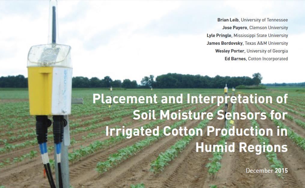 Soil Moisture Sensor Placement https://cottoncultivated.cottoninc.
