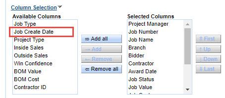 4, a new Bid Time option has been added to the column selection options for the Open Bid List Report so you can track exactly when bids were created. By default, this column is not selected.