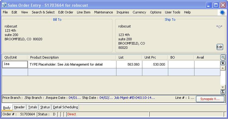 Eclipse Orders Created for Job Management Direct Orders Eclipse Orders Created for Job Management Direct Orders As you are ordering products for a job, the system creates orders for material that is