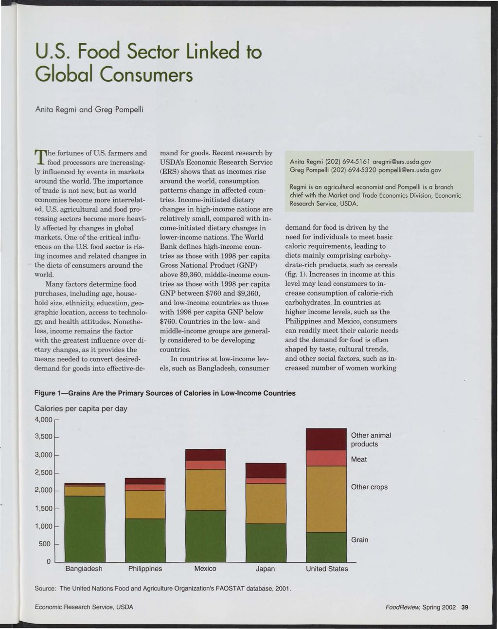 U.S. Food Sector Linked to Global Consumers Anita Regmi and Greg Pompelli The fortunes of U.S. farmers and food processors are increasingly influenced by events in markets around the world.