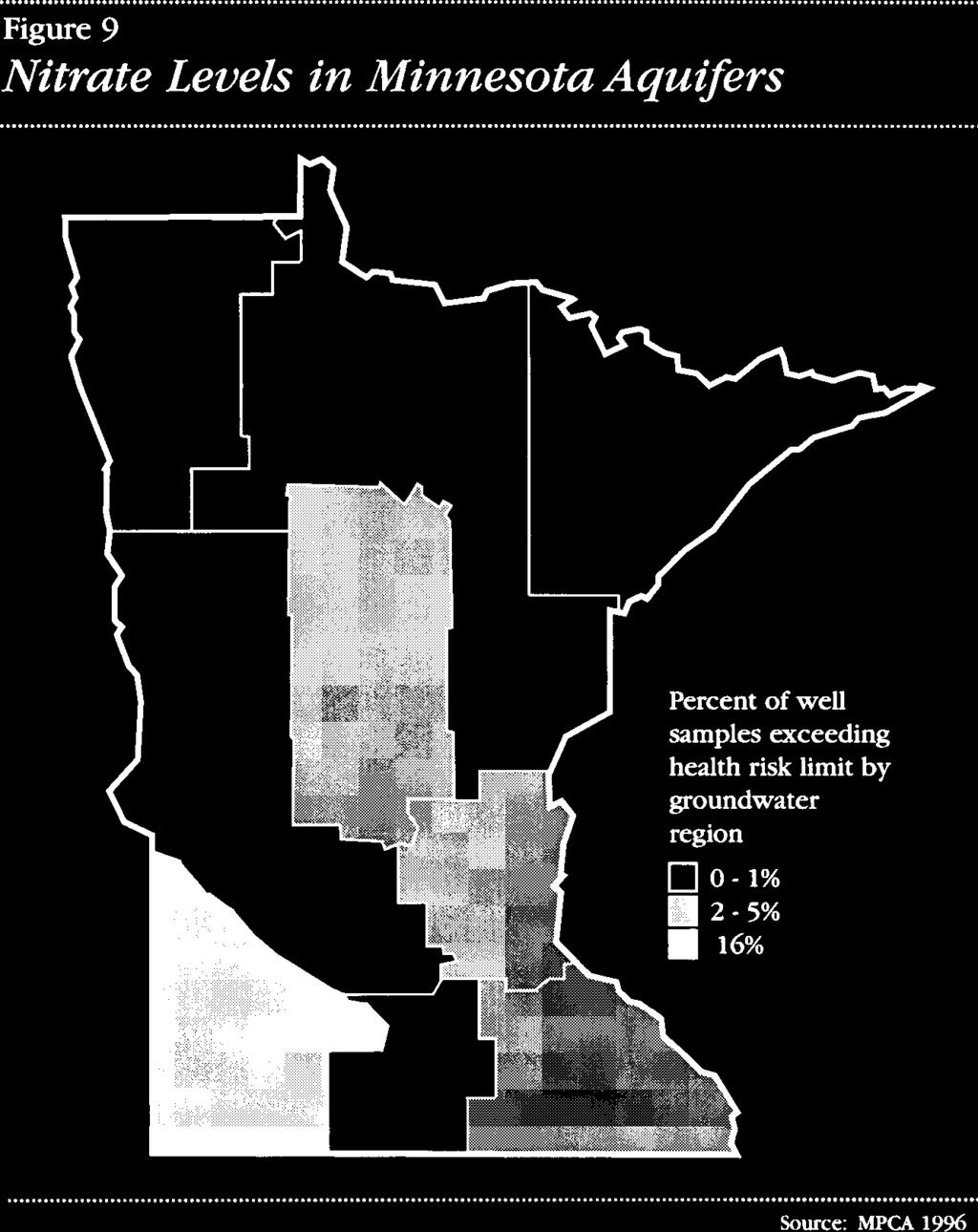 Program (GWMAP) showed that 4% of random sampling stations across Minnesota s principal aquifers exceeded the HRL criteria.