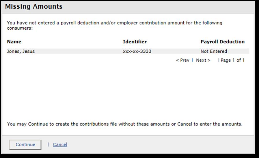 After electing to choose to enter contribution amounts manually, click the Enter Contributions button.
