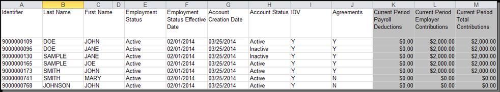 D. HSA Account Detail Report (Detail) Provides the contribution