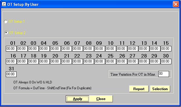 Figure 57: OT Setup 6.9 Mail Setting If you have a machine at different location and by this setting when they will capture the data, a text report will automatically deliver to you.