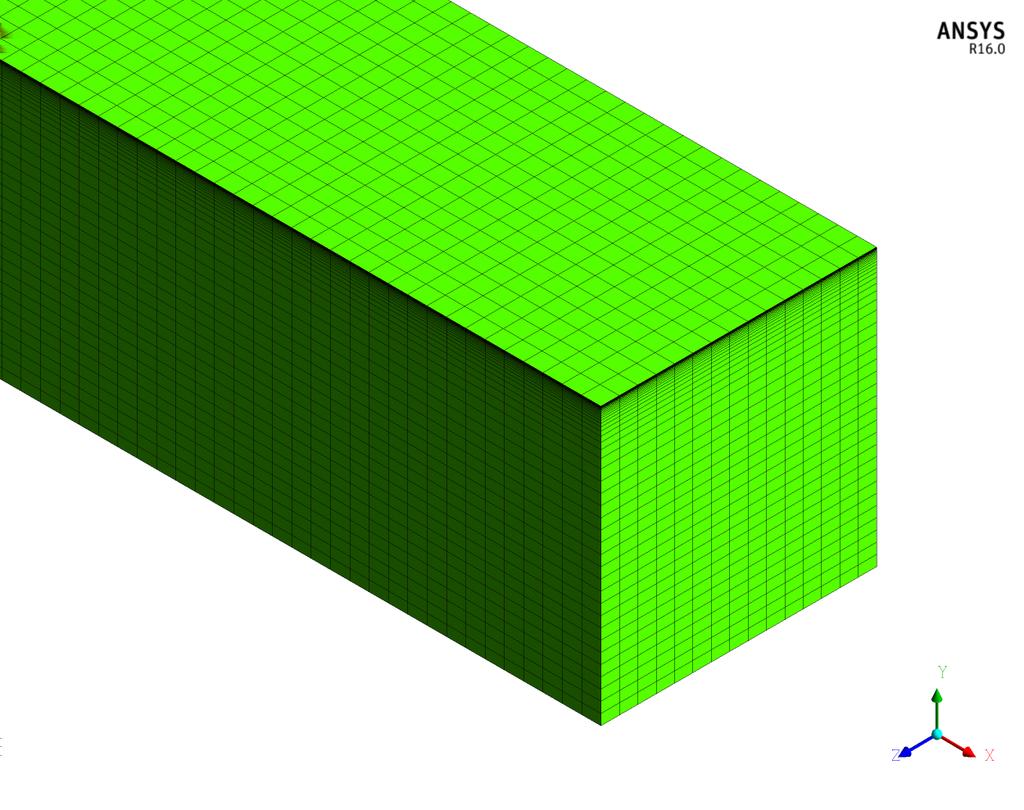 3. Methods The mesh was created in ICEMCFD. A structured hexahedral mesh was created from a single block.