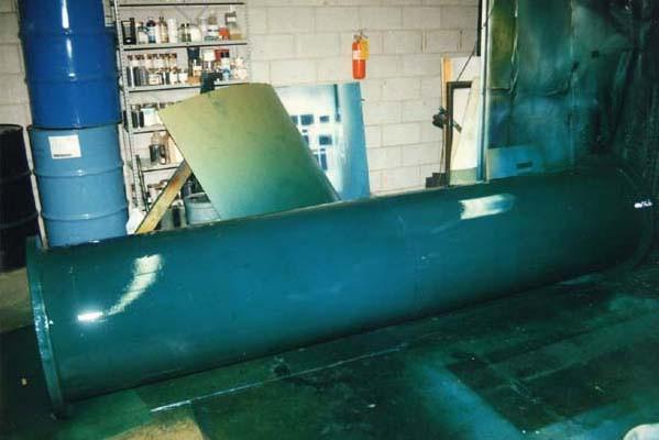 Slurry pipes coated with green OR90WPM on the