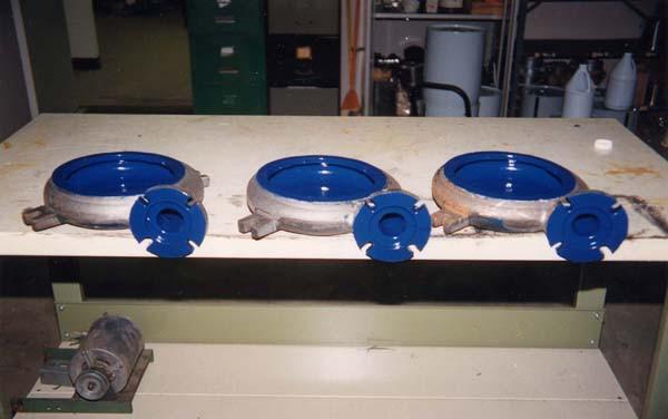 Pump house casings coated with blue OR90WPM