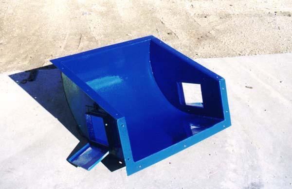 Grain handling elevator chutes and hoppers