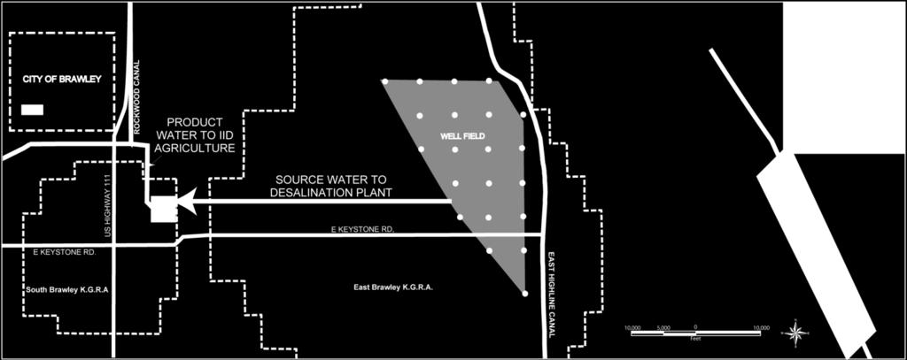 New East Mesa Recharge Ponds. The project goal would be to mitigate for 50,000 AFY of the groundwater impacts but there could still be some depletion of the groundwater basin.