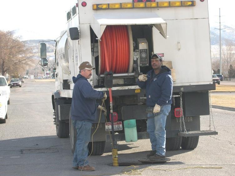 Collection-Sewer line cleaning The collection crew annually cleans 231 miles of 15 inch and under sewer lines Additional