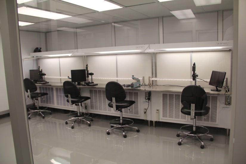 The latest addition to our facility is a 1100 square foot modular cleanroom, a portion of which has been designated for a specific customer process.