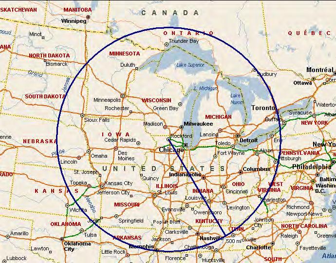 Quick Access to Markets Strategically located with 500-mile access to: Illinois Wisconsin Minnesota