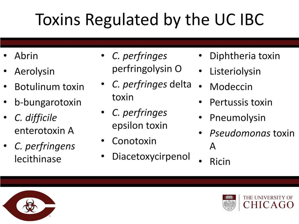 If you are working with these toxins, you need to submit an IBC protocol (regardless of whether you are using rdna or infectious