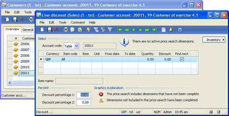 4 Sales and Distribution In order to link your customer to the new price list, you may access the customer form (Accounts receivable> Customer Details) and switch to the tab Sales order after