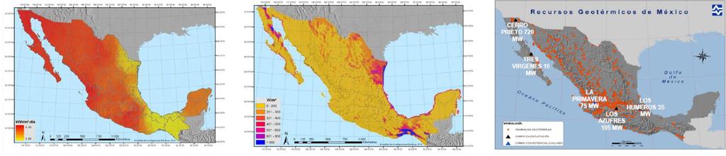Clean Energy Potential in Mexico Solar Resources Wind Resources Geothermal Resources Mexico has sufficient resources to exceed its goals of 35% nonfossil generation in 2024, 40% in 2035