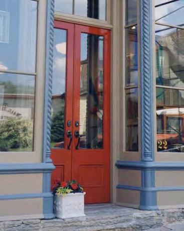 DOORS should be made to maintain and repair the original door. Many original doors have been replaced by standard commercial aluminum and glass doors. This may or may not the rest of the facade.