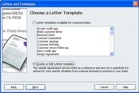 NOTE: MS-Word version 2000 or later is required in order to use this feature with QuickBooks: Premier