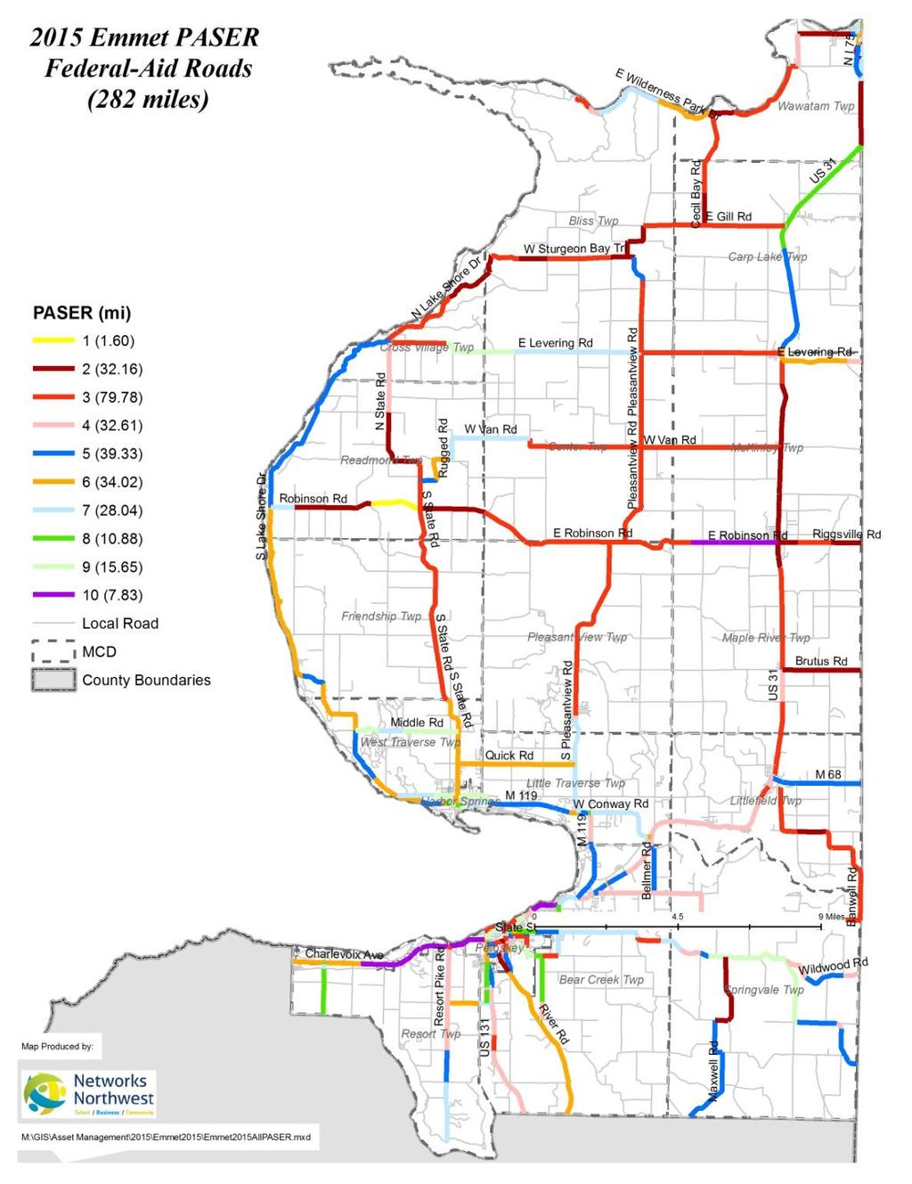 Emmet County Data was collected on approximately 282 miles of federal-aid roads in Emmet County July 14 July 15.