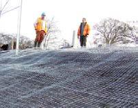 Rockmat Manufactured from (coir/straw and F3) fibres with a choice of galvanised or hexagonal twist steel wire. Rockmat provides additional long term support and protection to vulnerable slopes.