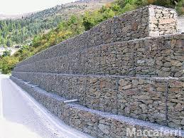 Gabion walls, A Gabion Wall is formed of rectangular wire mesh baskets filled with stone or rock on site. It is a prime example for flexible, permeable, monolithic structures.