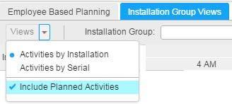 Introduction In this view, a Gantt chart and a Grid are used to display the service and planned activities.