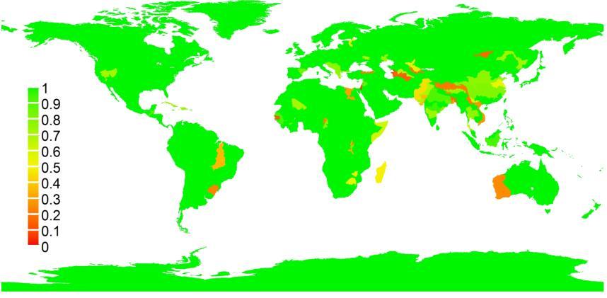 (a). IWSR in 2000 (b). IWSR in 2030 Map 1.