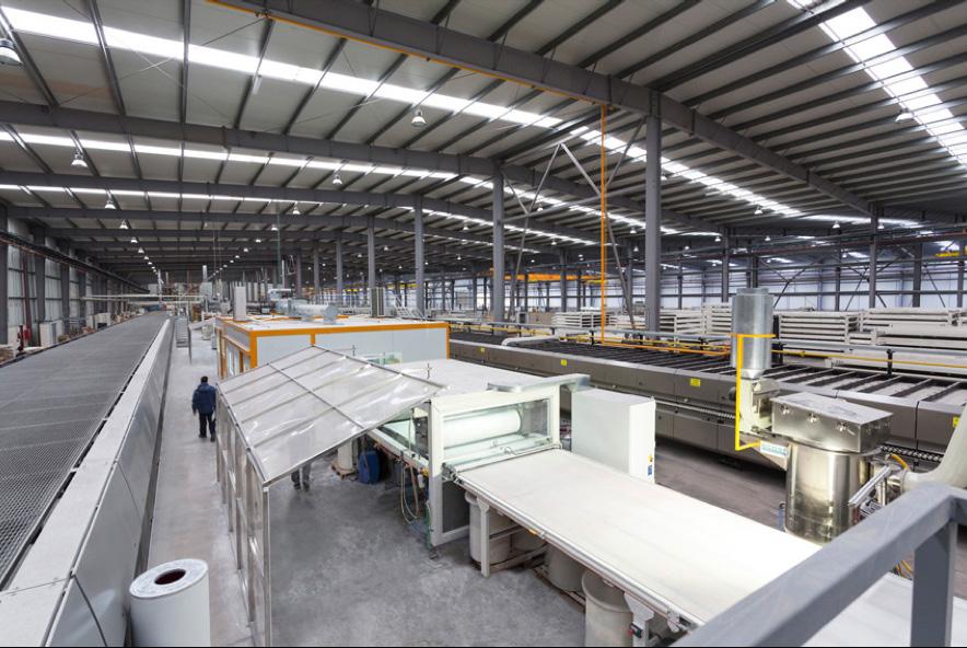 Continuous press allows the manufacture of porcelain slabs and tiles within a wide size and