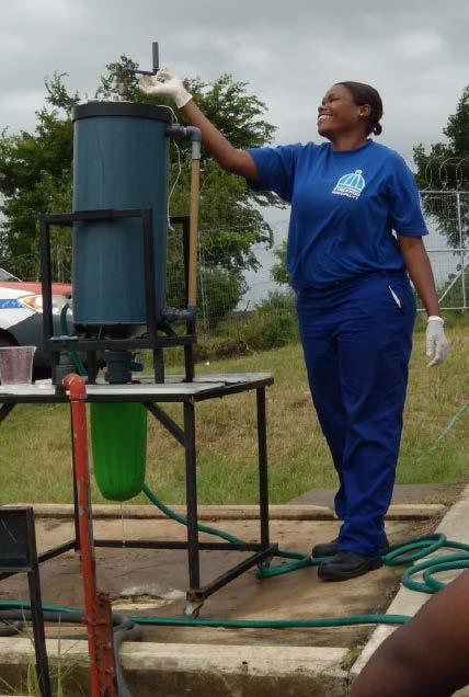 Division. Fed from the buildings urine diverted toilets. Simple struvite field production in Durban, South Africa.