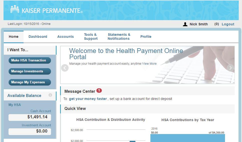 HEALTH PAYMENT ONLINE USER GUIDE: Managing your health