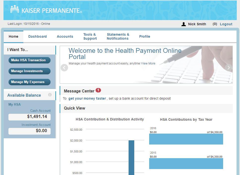 HEALTH PAYMENT ONLINE USER GUIDE: Managing your health savings account 3 How do I sign on to the website to manage my account?. Go to kp.org/healthpayment.