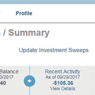 Follow the instructions that appear in the pop-up window. You can define an investment sweep amount of $,000 or more.