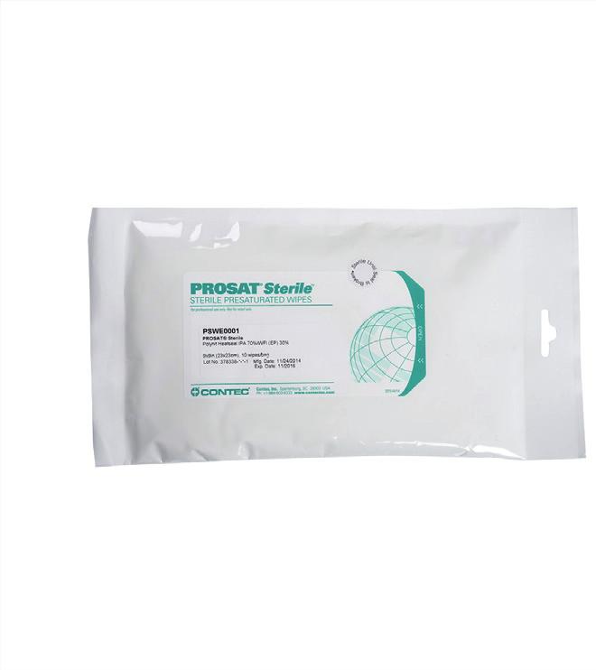 Each resealable pouch contains a small number of wipes, eliminating any waste at the end of a session. PSWE0001 and PSWE0003 are triple bagged for easy entry into the sterile suite.