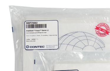 The wipes are half-folded and triple packaged in linear tear outer bags for ease of transfer into ISO Class 5 (Grades A/B) cleanrooms.