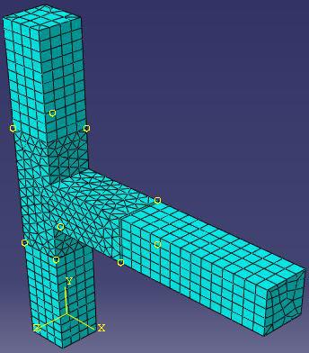 selected. Figure 7.7 Meshing Model of Ordinary Figure 7.8 Meshing Model and Seismic Joint of Fibrous Joint The meshing technique is chosen-free, structured or swept where applicable.