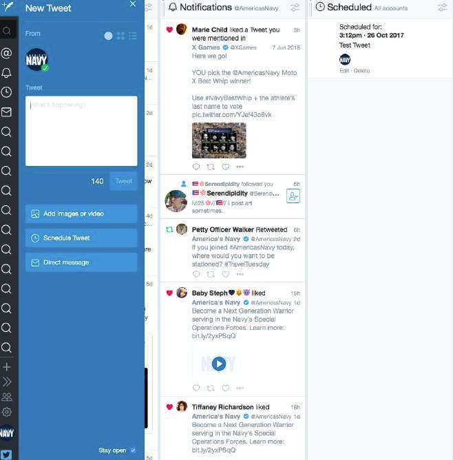 V. TWEETDECK 5. EDITING & DELETING SCHEDULED POSTS To View and edit your scheduled tweets, you must first add a Scheduled column (see Section 5.2).