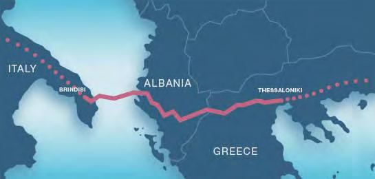 Trans Adriatic Pipeline 10 BCM Gas(20 BCM), from Thessaloniki to Brindisi through Albania (Greek Goverment) 520 km,