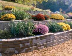 Terraced walls provide built-in edging that minimizes trimming and maintenance.