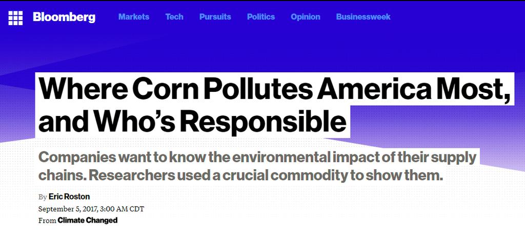 Our Comments on this Publication Mueller counter comments quoted in Bloomberg: [Mueller] criticized the new study for using 2012 as its base year, a time when devastating drought reduced corn yields