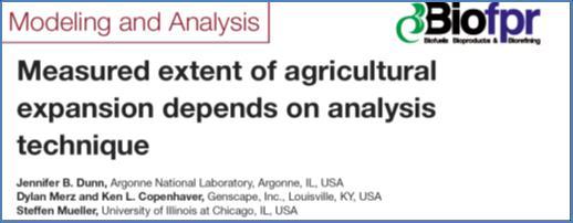 Publication 5 Referring to the lack to incorporate a Remote Sensing Study into the USDA/ICF report the Malins states (Page 27): A similar dataset was analyzed by Wright, Larson, Lark, & Gibbs (2017)
