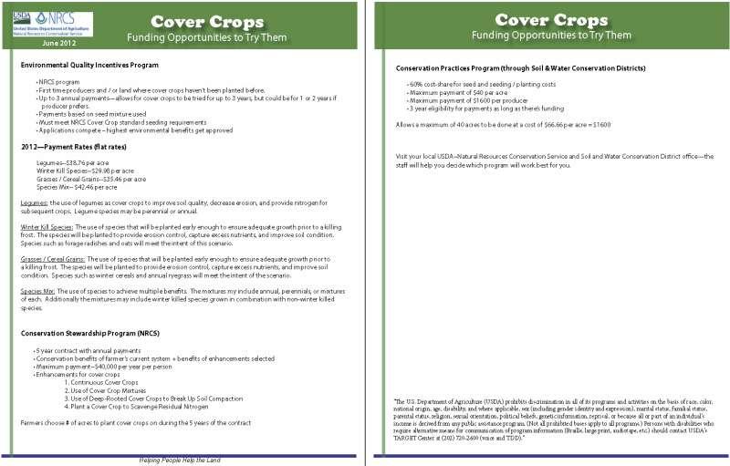 Newest addition to CP Cover Crops have been adopted as a cost-share