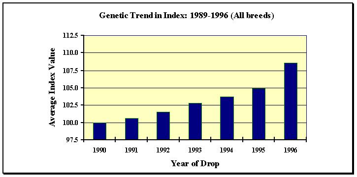 Figure 3: Genetic improvement ~ increasing the productivity and product quality of Australian lamb. From Banks (1997) Over 70% of rams from terminal br